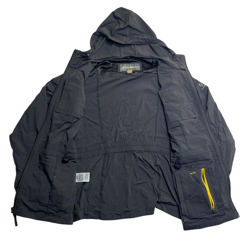Eddie Bauer Travex Women’s Large Black Hooded Utility Jacket Lightweight - Picture 4 of 7